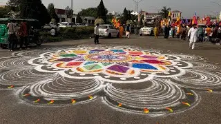 Live Road Rangoli | Rathyatra | Punjab Rangoli Artist | Khatushyam Rathyatra #rangolidesigns #india