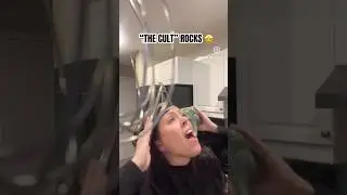 Lip Syncing &mdash;80s rock band  🎸 THE CULT : In Kitchen with broccoli headset 🥦😂 #TheCultFan #80srock