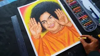 Shri Satya Sai Baba Oil pastels drawing | Easy full Drawing tutorial step by step| #rahulartist