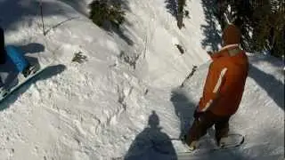 Alpine Meadows Gopro HOT WHEELS GULLY Compilation Helmet mount backward & forward 3-4-12 HD 720p