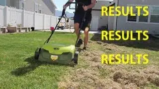 DIY How to Dethatch a Lawn- Sunjoe Dethatcher and Scarifyer
