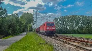 Bahnverkehr am 14.05.2016 in Dieburg mit BR143, BR193 und ICE-Umleitern