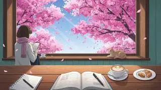 Spring Morning Coffee 🌸 Cherry Blossom Caf&eacute; Ambience | Soft Lofi Beats for Focus & Relaxation