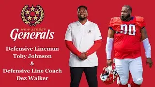New Jersey Generals DL Toby Johnson and DL Coach Dez Walker