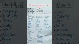 #key words (to know which tenses is use in english)#english #@learn English with mavin