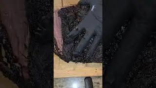 12 hour oak rolling smoke with a 10 lb brisket. oil boat method to finish juicy with amazing bark.