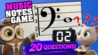 Music Notes Quiz Game on the Bass (Fa or F) Clef (20 Questions)