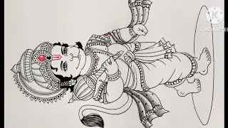 Little Hanuman step by step drawing / Bal Hanuman drawing for beginners 