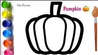 How To Draw Pumpkin 🎃  Step By Step | Pumpkin Drawing Easy