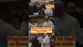 Pilgrims filled Paul VI Hall at General Audience #pope #popeleoxiv #pilgrimage #pilgrim #catholic