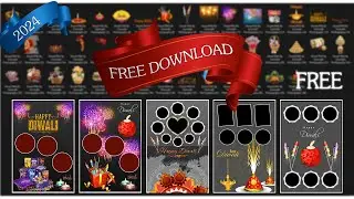 DIWALI FRAME PSD 8x12 With Diwali PNG Pack 2024 Free Download