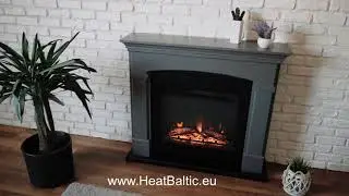 TAGU Helmi Grey PowerFlame &ndash; pastatomas elektrinis židinys su apdaila | Heat Baltic