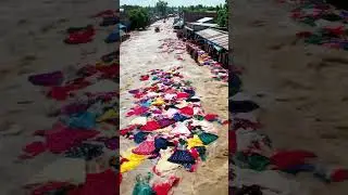 ladies dress in flood | rain thunderstorm | village life | #youtubeshorts
