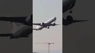 Excellent Top Plane Take Off 777 at Europe's Best Airport Frankfurt Germany 🇩🇪  #viral #fun #airport