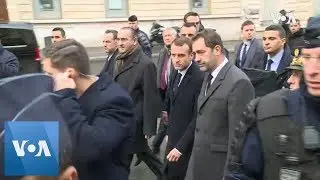 French President Emmanuel Macron faces tough crowd after violent protests