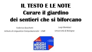 Il testo e le note. Curare il giardino dei sentieri che si biforcano