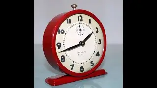 PHOTOSHOOT WESTCLOX USA America Alarm Mantel Top Condition! Clock Vintage Metal Red