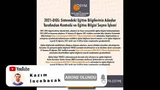 DGS EĞİTİM BİLGİSİ/ÖBP GÜNCELLEME EKRANI AÇILDI!