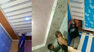 Proses pemasangan plafon PVC Panel