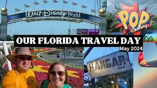 Our Florida Travel Day May 2024 | Virgin Twlight Check-in | Pop Century Room