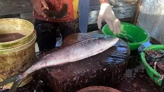 Super Fast Trevally Fish Cutting Skill |  Live Trevally Fish Cutting Under One Minute