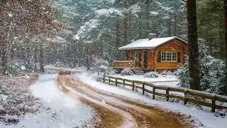 Wintry Bliss: Relax with Soft Snowfall Sounds and Beautiful Frosty Landscapes for Ultimate Calm