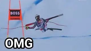 La Terrible chute de skieur Ken Caillot &agrave;Kitzb&uuml;hel AutricheSkier Ken CaillotSturz im Kitzb&uuml;hel