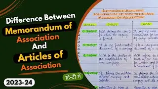 Difference between MOA and AOA | memorandum of association | articles of association | in hindi