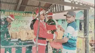 Satgas Yonif 123/Rajawali Tebar Kasih Natal hingga Pelosok Papua