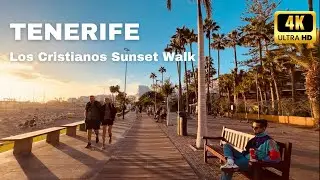 TENERIFE, Los Cristianos Evening Vibes | Sunset Walk 4K/60fps