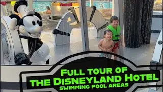 Full Tour of the Original Disneyland Hotel Pool Areas | Hot Tubs, Monorail Waterslides & Splash-pads