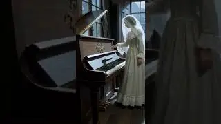 A haunted piano plays as a Victorian ghost slowly approaches#hauntedmansion #ghost #horror