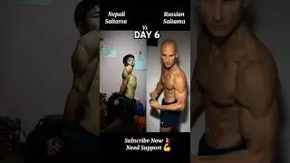 Nepali saitama Vs Russian Saitama/ WINTER CHALLENGE DAY 6 @saitamarussian #fitness #bodybuilding🇳🇵