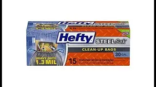 Hefty SteelSak Heavy Duty Trash Bags, 30 Gallon, 15 Count - Overview