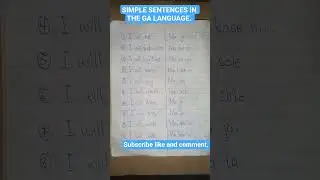 SOME SIMPLE SENTENCES IN THE GA LANGUAGE. #galanguage #english #Gatranslation