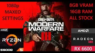 Call of Duty: Modern Warfare 3 | AMD Ryzen 5 5600G + RX6600 | PC Benchmark | Max Settings | 1080p