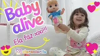 ELA FAZ XIXI DE VERDADE 💦 CUIDANDO DA MINHA NOVA BABY ALIVE! IVY e sua Baby Alive Hora do Suquinho 🍹