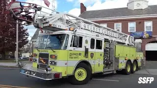 Quincy MA Fire Dept. Engine 1, Ladder 4, & Rescue 1 Responding