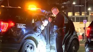 LAPD Pursuit Ends in DTLA Crash at Olympic & Figueroa
