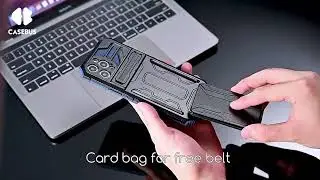 Casebus - Slim Armor Wallet Phone Case with Credit Card Holder -Kickstand Rugged Shockproof Cover