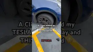 TESLA RUINED BY TURO GUEST 😳 #turo #sidehustle #shortsfeed #shorts #viralshort #carrental
