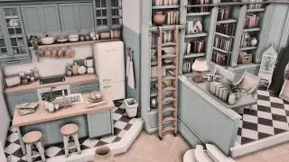 blue writer's apartment 📚| 910 Medina Studios | The Sims 4 apartment renovation | cc