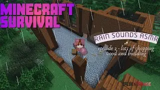 Building my survival house in #Minecraft 🌧️ #Rain #ASMR, bees, wood & fishing | 2 hours #cottagecore
