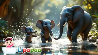 🐘 Elephant Bath Time | Kids Songs & Nursery Rhymes | Sing and Dance | Lipapaa Rhymes 🎶💦