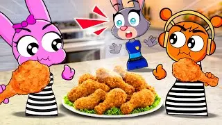 ¡La Policía JUDY Descubrió Que PINKI y OREN Escape Y Robo Comida | Sprunki in Real Life Español