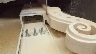 Upright Bass Headstock cnc contour milling (rough pass)