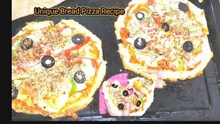 Unique Bread Pizza Recipe/Cheesy And Easy Bread Chicken Pizza Recipe By Mehwishkakitchen/Bread Pizza