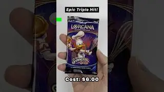 Epic triple hit! Disney Lorcana Shimmering Skies ASMR booster opening #asmr #lorcana #unboxing