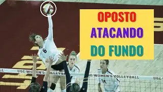 Oposto Atacando do Fundo de Quadra no Vôlei