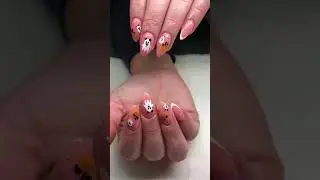 Disney themed ghost Halloween nails